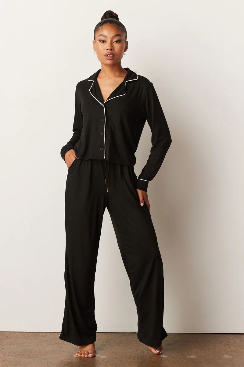 RILEY PJ SET | SOLID BLACK | MASONgrey