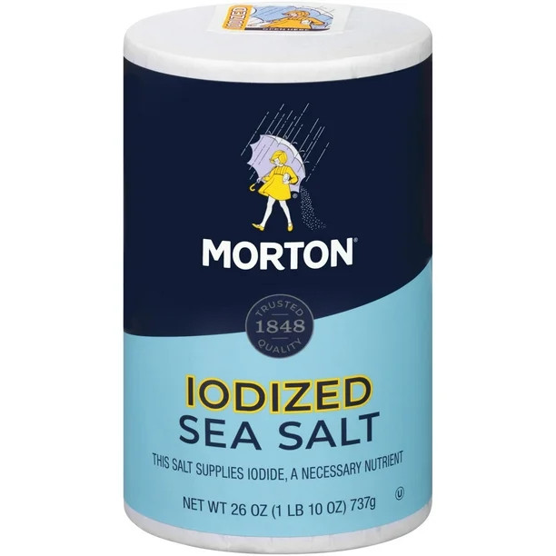 Morton All-Purpose Iodized Sea Salt – Textured Sea Salt for Cooking & Baking, 26 Ounce | Walmart (US)