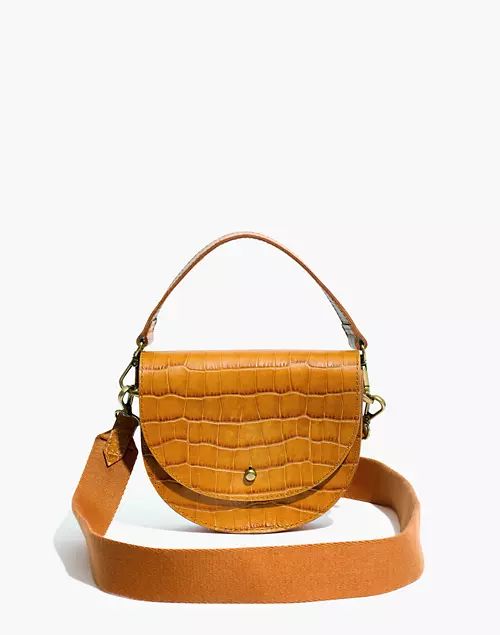 The Small Richmond Saddle Bag: Croc Embossed Leather Edition | Madewell