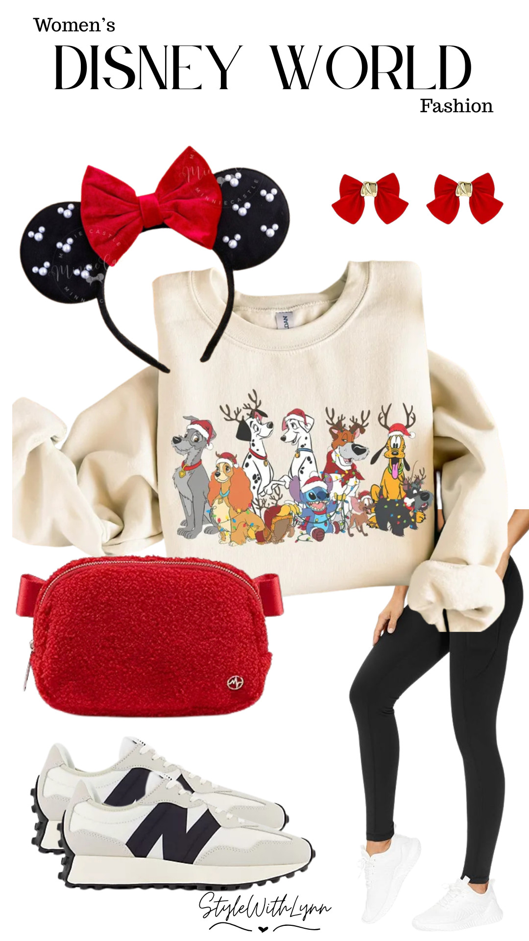 How cute is this Christmas Disney Dogs sweatshirt?! Perfect for a festive day at Disney World. 🎄🐾 Paired with classic Minnie ears, comfy leggings, and a pop of red from this cozy sherpa bag, it’s giving holiday cheer from Main Street to Magic Kingdom! ❤️

🛍️ Shop this full look on my LTK.

women’s Disney World outfit, Disney Christmas sweatshirt, Minnie ears, holiday Disney outfit, comfy Disney park outfit, festive Disney fashion, winter Disney style, Disney World Christmas looks 

 #LTKHoliday #LTKSeasonal #LTKStyleTip