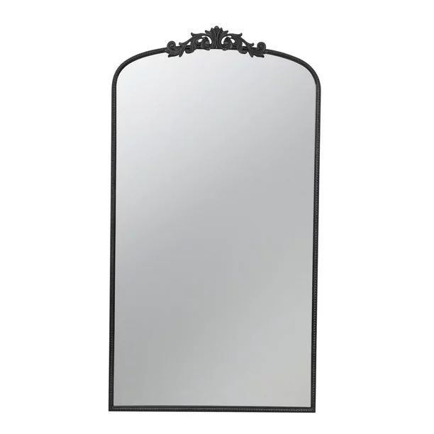Kea 66 Inch Wall Mirror, Black Curved Metal Frame, Ornate Baroque Design- Saltoro Sherpi - Walmar... | Walmart (US)