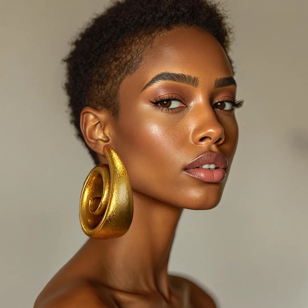 African Big Hoop Gold Spiral Statement Earrings Lightweight Stud Bohemian Large Oversized Chunky ... | Etsy (US)