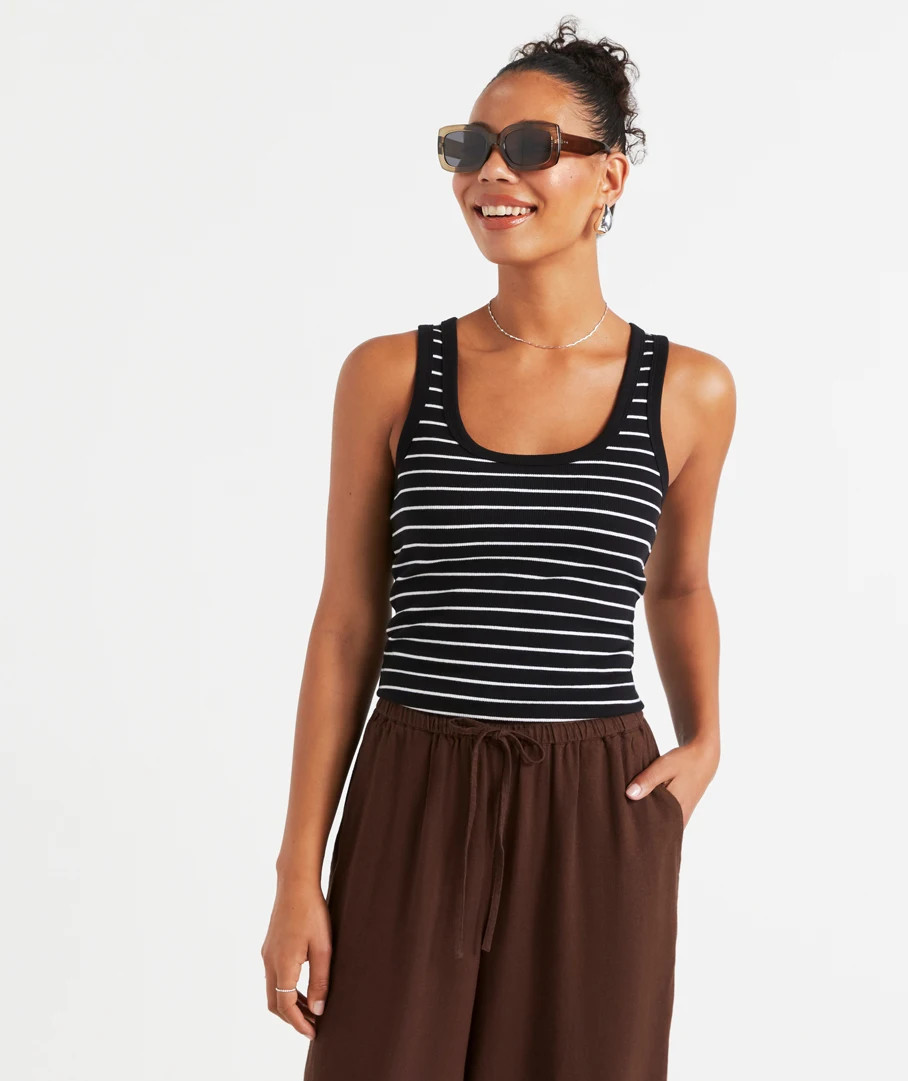 AUSTRALIAN COTTON SCOOP NECK TANK | Sportsgirl
