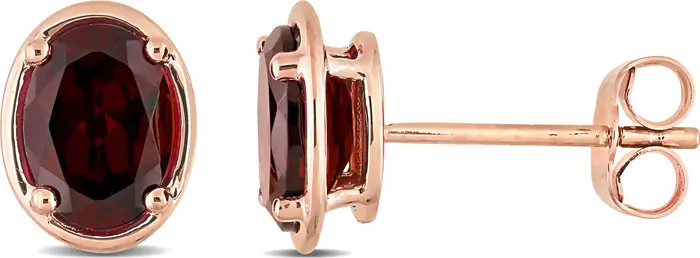 Garnet Oval Stud Earrings 14k | Nordstrom