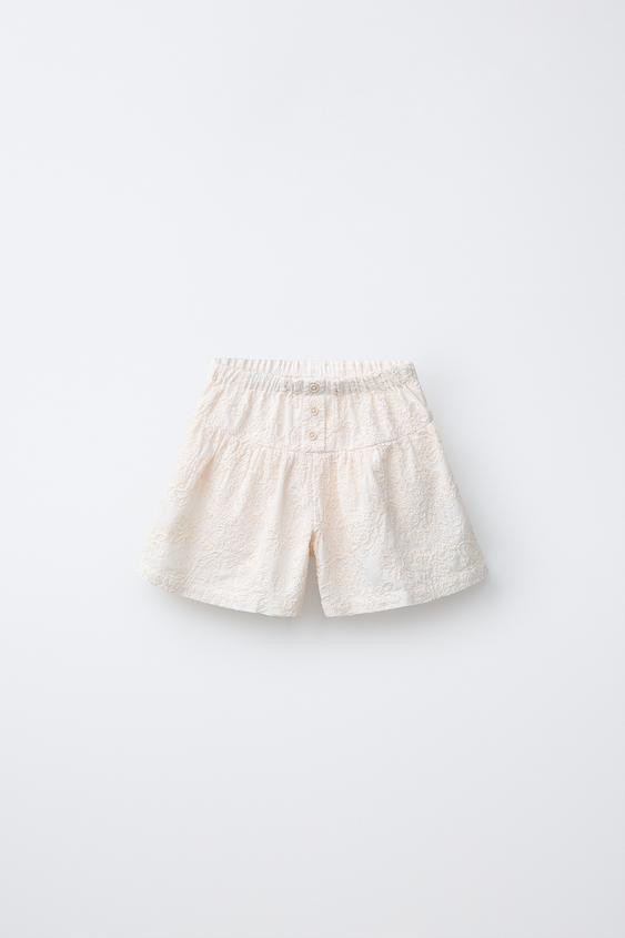 EMBROIDERED FLORAL BERMUDA SHORTS | Zara UK