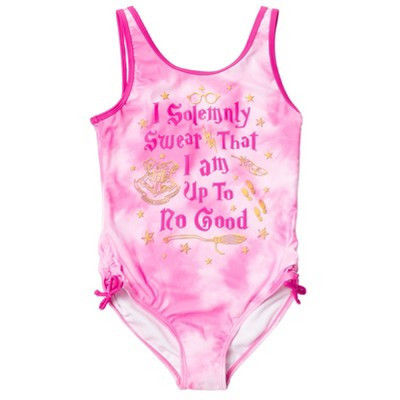 Harry Potter Gryffindor Hufflepuff Ravenclaw Big Girls One Piece Bathing Suit Pink 10-12 | Target