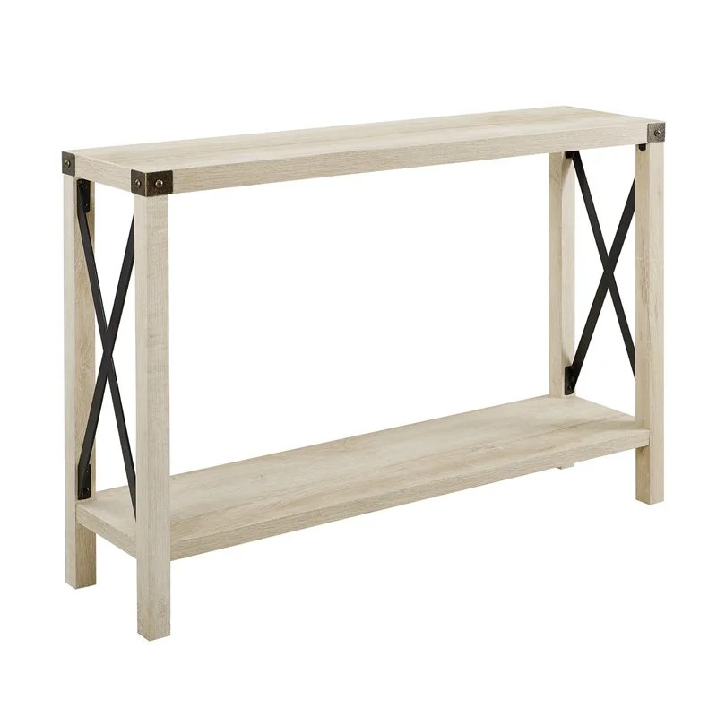 46 Metal X Entry Table in White Oak | Walmart (US)