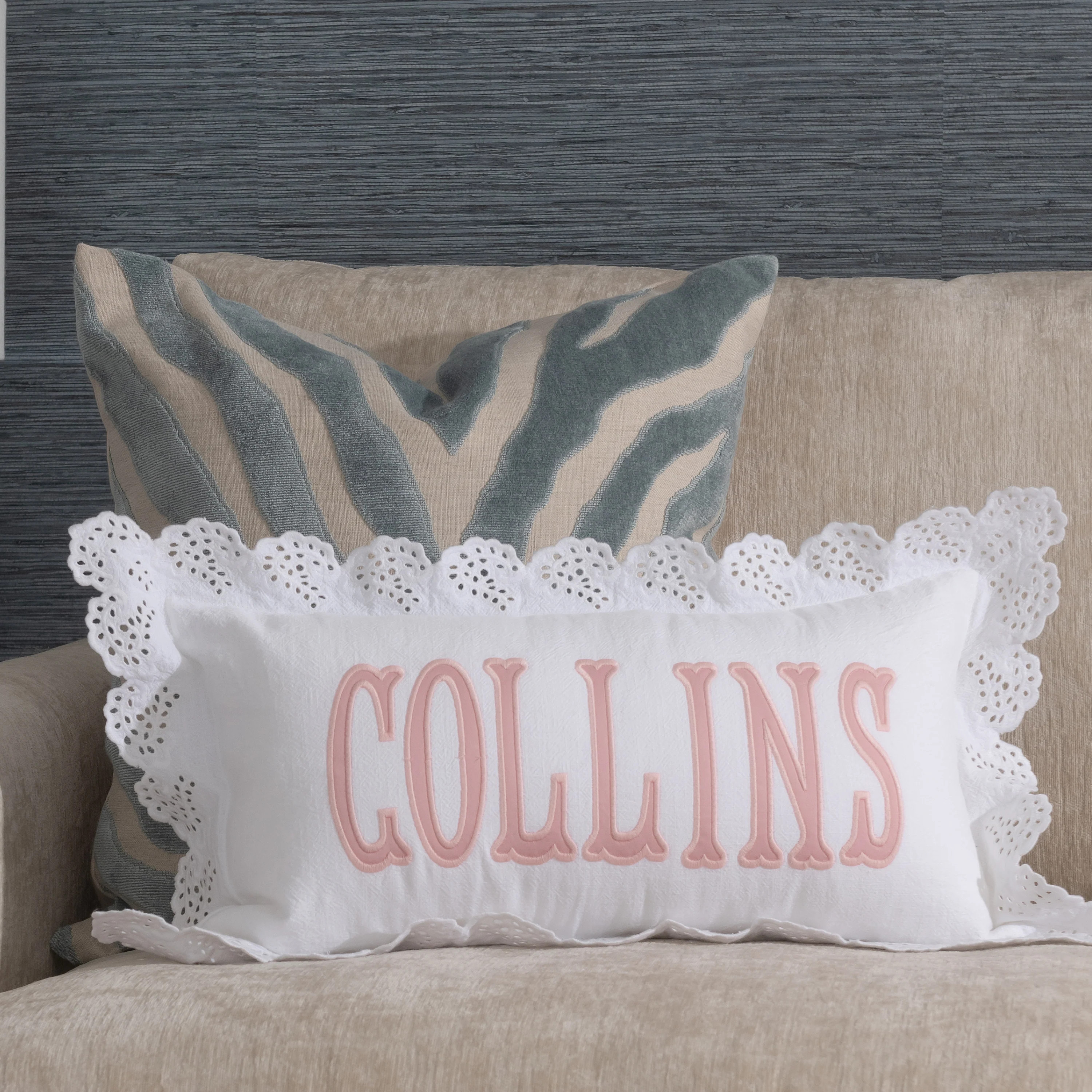 12x20 Eyelet Pillow Cover | Rooney Embroidery