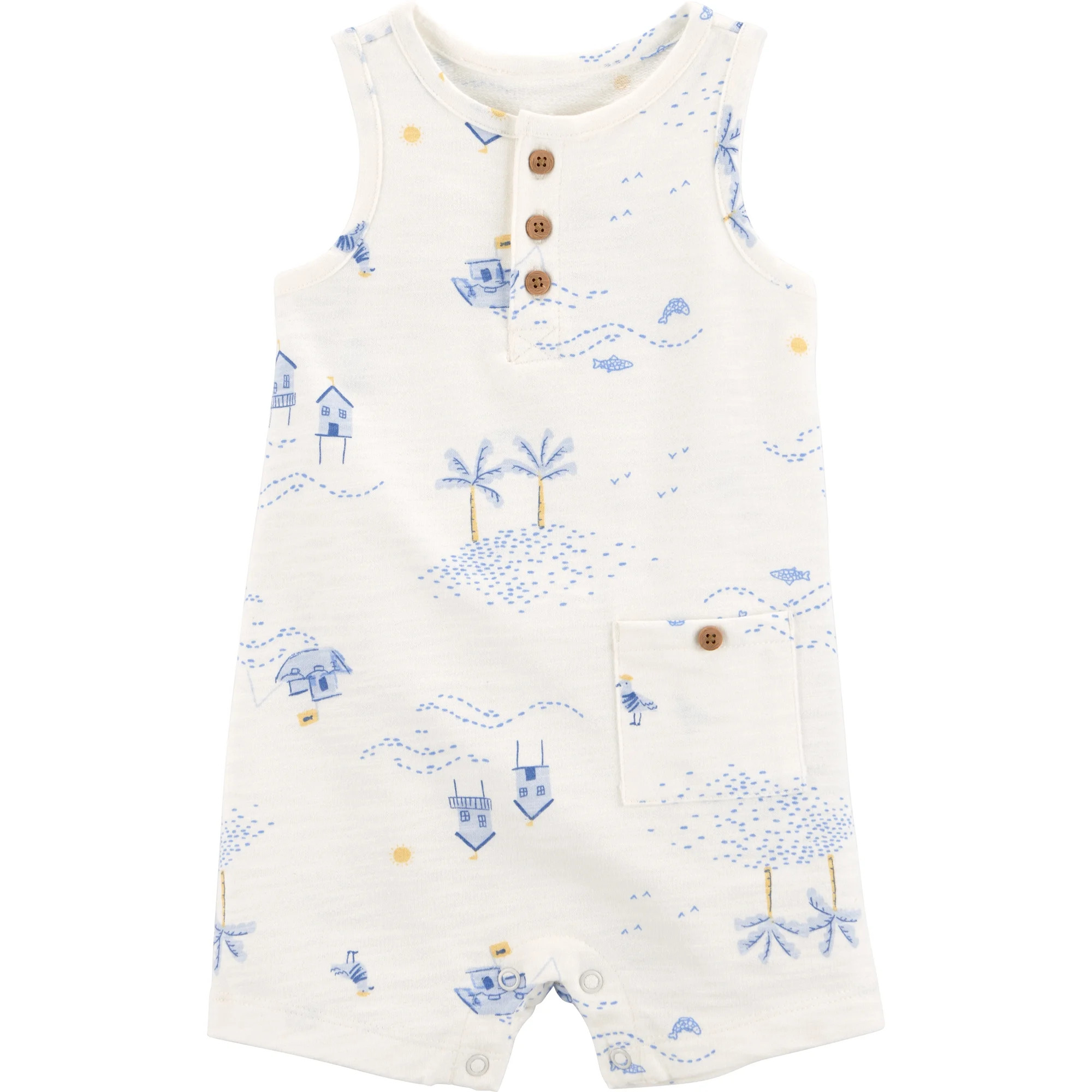Carter's Child of Mine Baby Boy Romper, Sizes 0/3-24 Months | Walmart (US)
