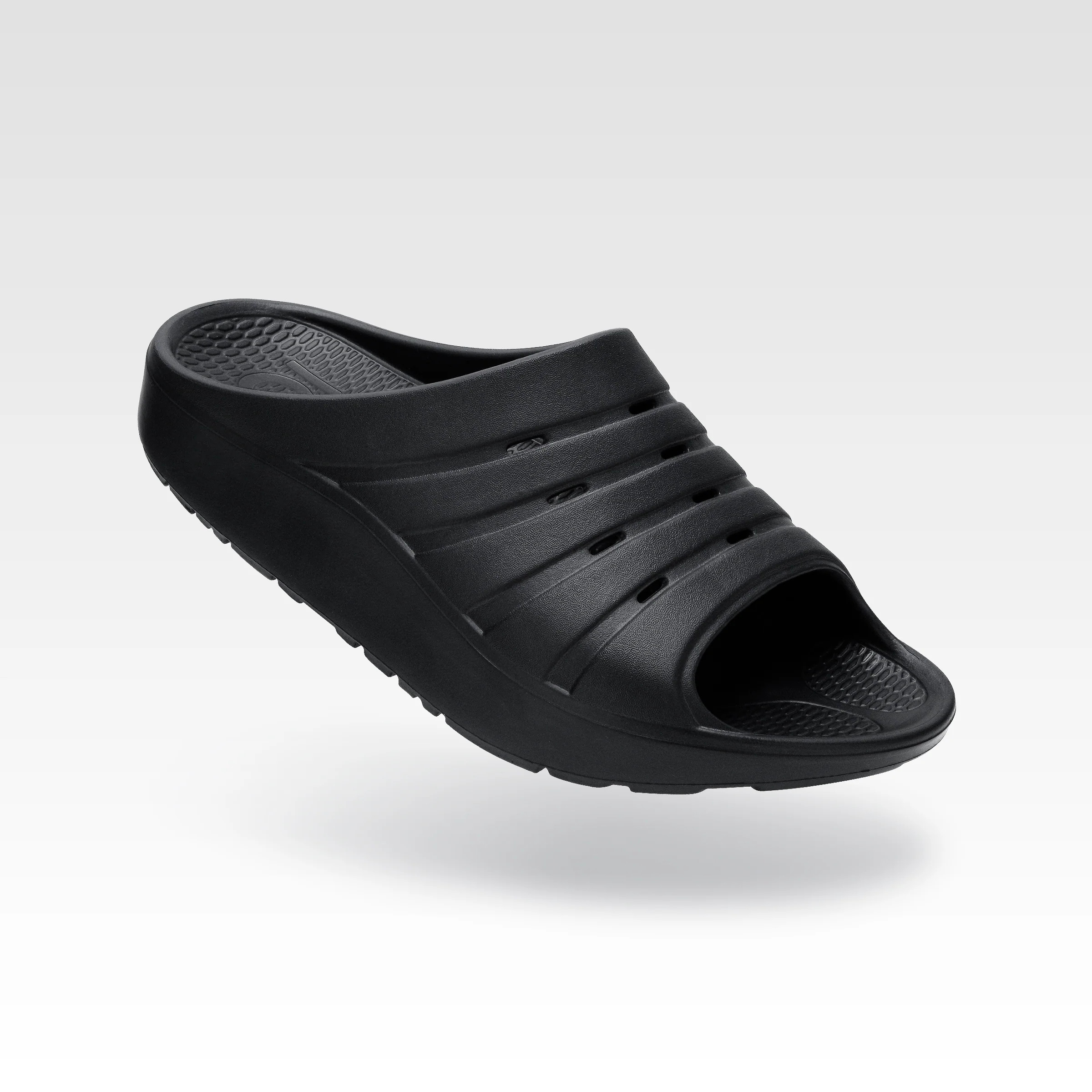 Sustainable Recovery Slide, Cool Your Jets Black | OKA Sandals | Oka Recovery