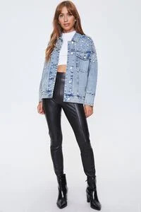 Faux Pearl Denim Jacket | Forever 21
