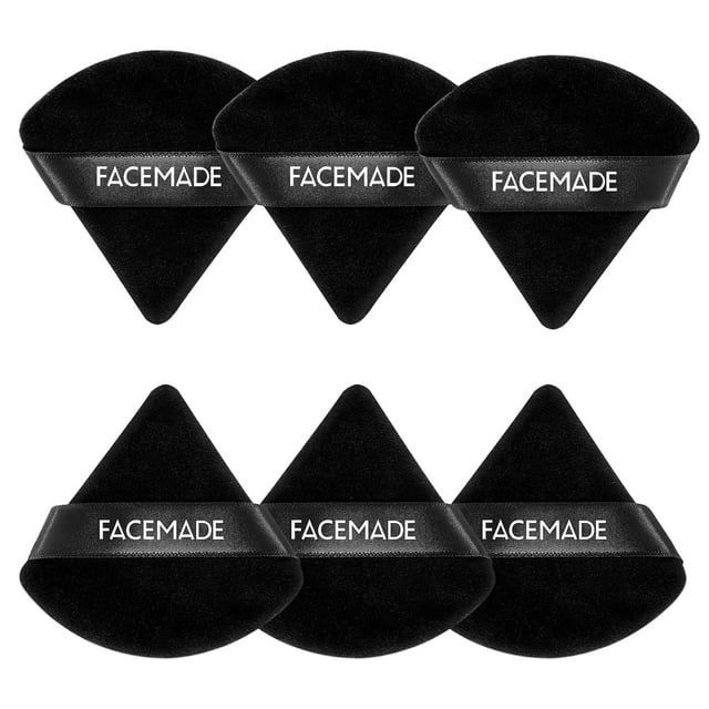 FACEMADE 6 Pcs Triangle Velour Face Powder Puff Set with Case, Wet and Dry Use Beauty Makeup Tool | Walmart (US)