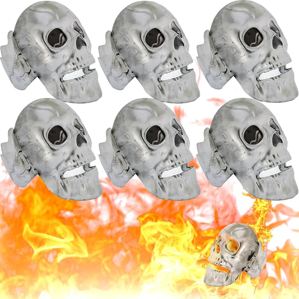6PCS Fireproof Fire Pit Skull Made of Iron | for Bonfire, Campfire, Fireplace, Firepit | Halloween Decor | for Gas, Propane, or Wood Fires | Fireproof Refractory(4.5 Inch) | Amazon (US)