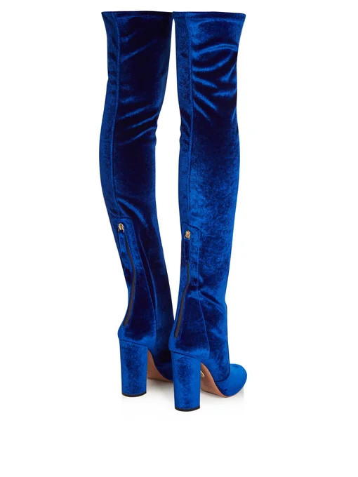 Over-the-knee velvet boots | Matches (UK)