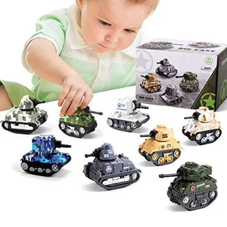 Pull Back Army Tank Toys for Boys 8 Military Toy Tanks and 3 Soldier Army Men Toy Metal Diecast Mili | Walmart (US)