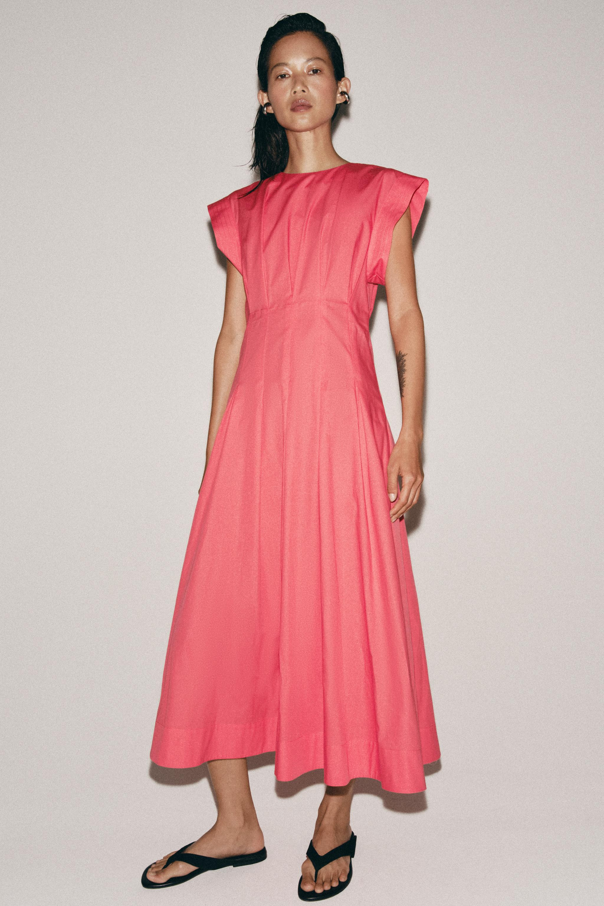 VESTITO IN POPELINE CON PIEGHE ZW COLLECTION | Zara IT