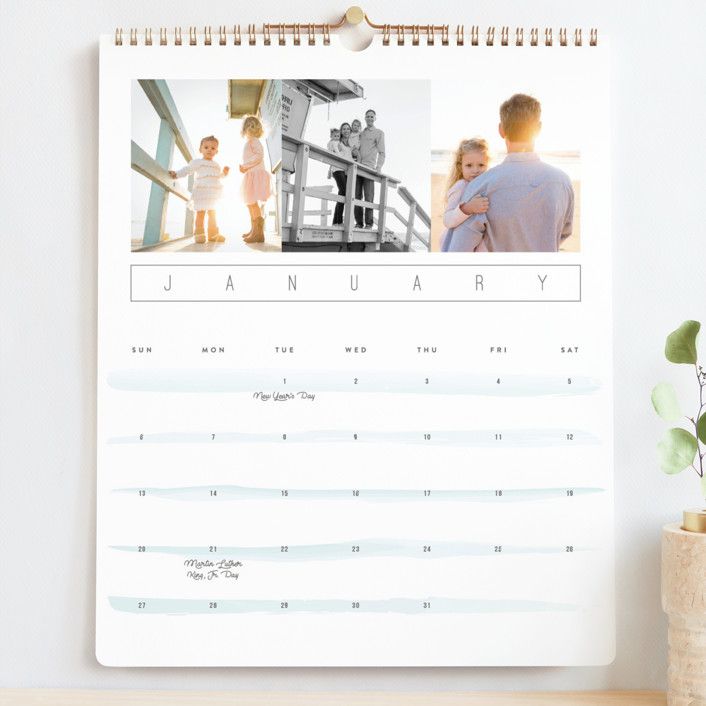 "Modern Watercolor Grand" - Customizable Photo Calendars in Blue by Playground Prints. | Minted