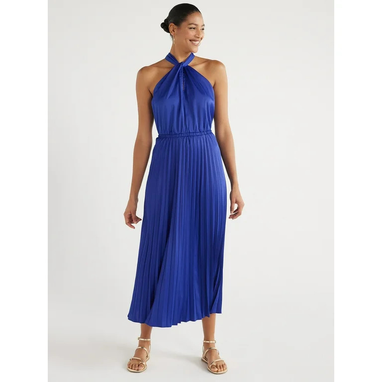 Scoop Women’s Wow Halter Neck Dress, Sizes XS-XXL | Walmart (US)