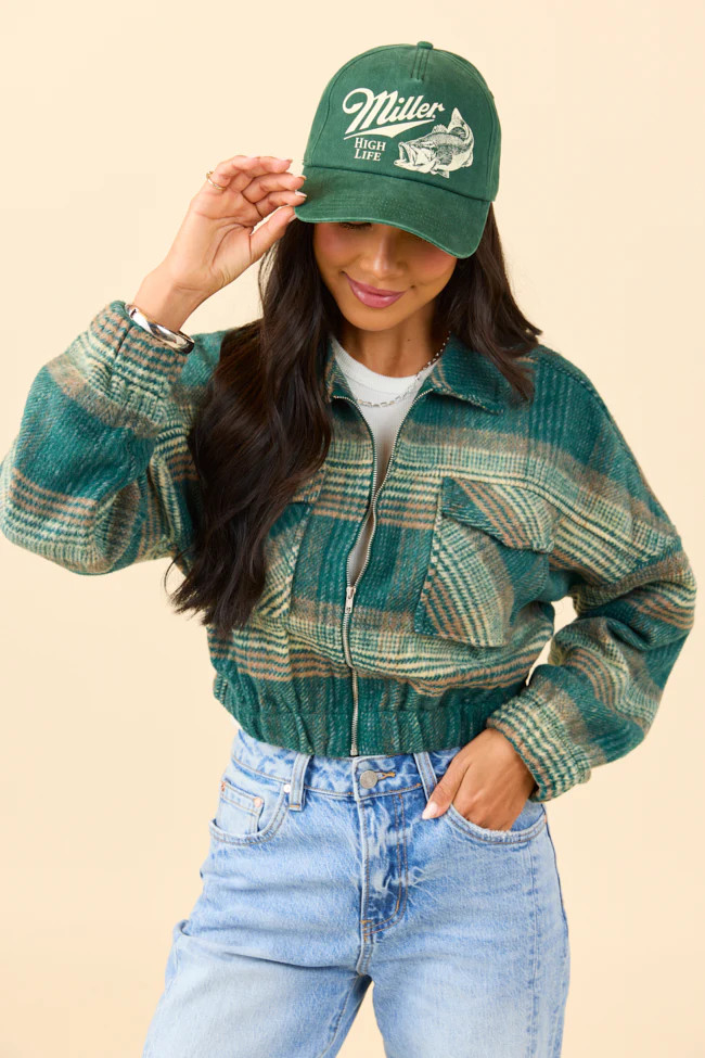 Finley Green Plaid Jacket | Pink Lily