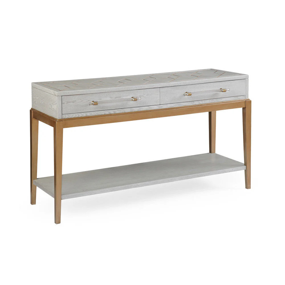 Perrine Wood Console Table in Soft Graphite Gray | Burke Decor