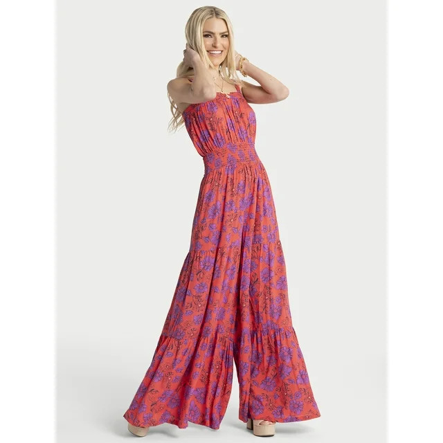 Jessica Simpson Women's Delene Smocked Jumpsuit, Sizes XS-XL | Walmart (US)