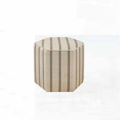 Ellen Accent Ottoman with Printed Stripe Upholstery, Durable Wood Frame, and Easy Maintenance for Modern Farmhouse Decor. | Wayfair North America
