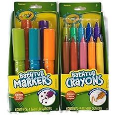 Crayola Bathtub Markers with 1 Bonus Extra Markers AND Crayola Bathtub Crayons with 1 Bonus Extra... | Amazon (US)
