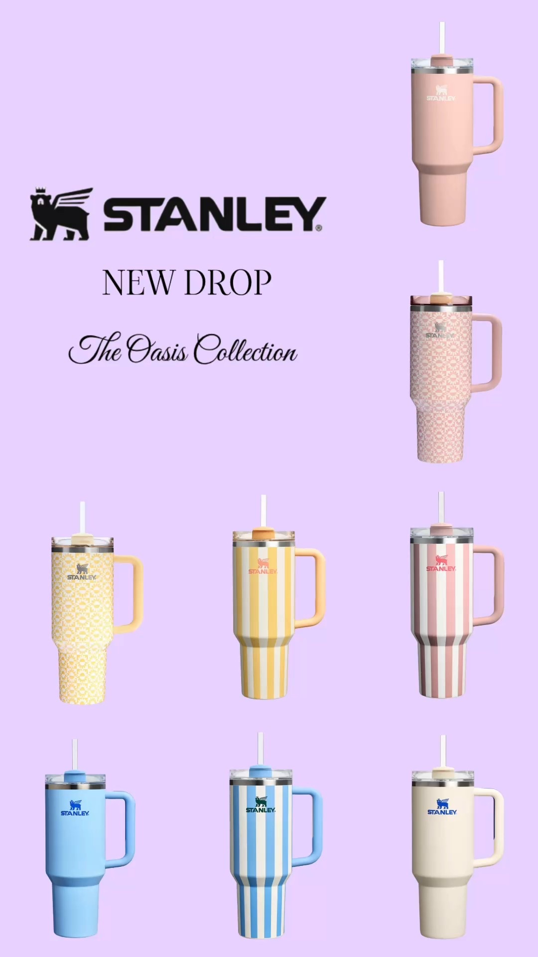 NEW DROP from Stanley! The Oasis collection 🌴 Perfect spring into summer colors for your tumbler collection for a beach day or pool party. I LOVE the cabana stripes! 

Stanley cup, tumbler, 40oz, 20oz, 30oz, active, pool, beach, gym, travel, spring break, vacation 

#LTKActive #LTKTravel #LTKFindsUnder50