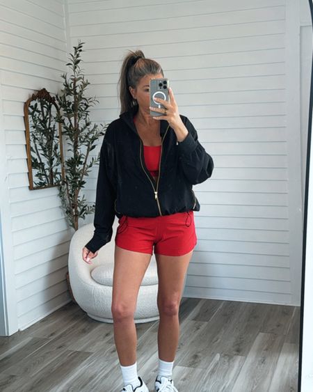 Workout ootd
This jacket is my favorite throw over for summertime! Loose and light! I wear a 6
Bra size 10 color not available, lots of new colors! 
Shorts size 6 
Shoes TTS 

#LTKActive #LTKFitness #LTKShoeCrush