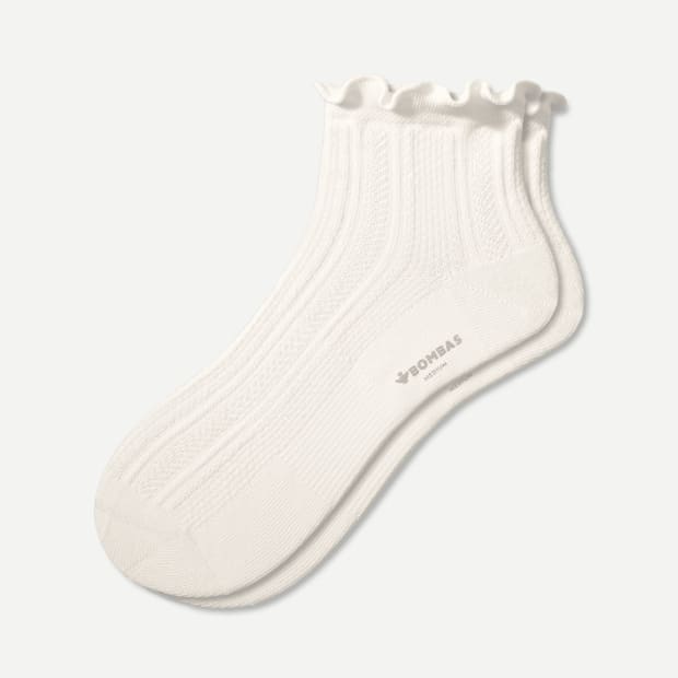Women's Pointelle Frill Quarter Socks | Bombas Socks