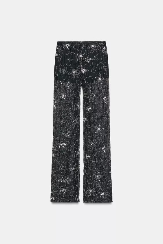 HOSE MIT SCHMUCKPERLEN UND PAILLETTEN | Zara DE