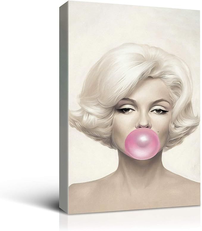 Denozer - Beauty Women Marilyn Monroe Bubble Gum Wall Decor Fun Bubble Gum Marilyn Monroe Wall Ar... | Amazon (US)