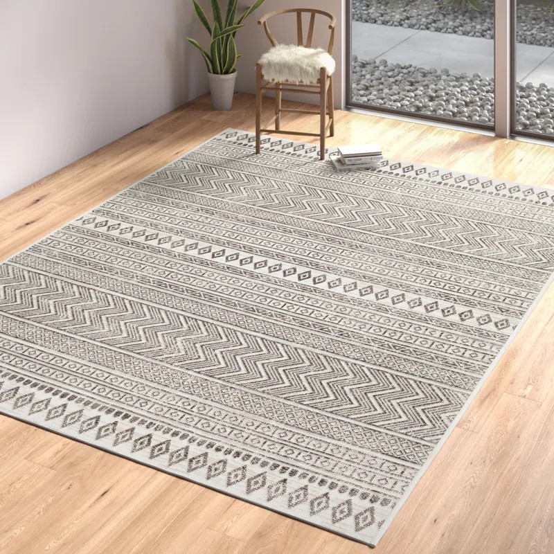 Laruth Tribal Black/White Indoor/Outdoor Area Rug | Wayfair North America