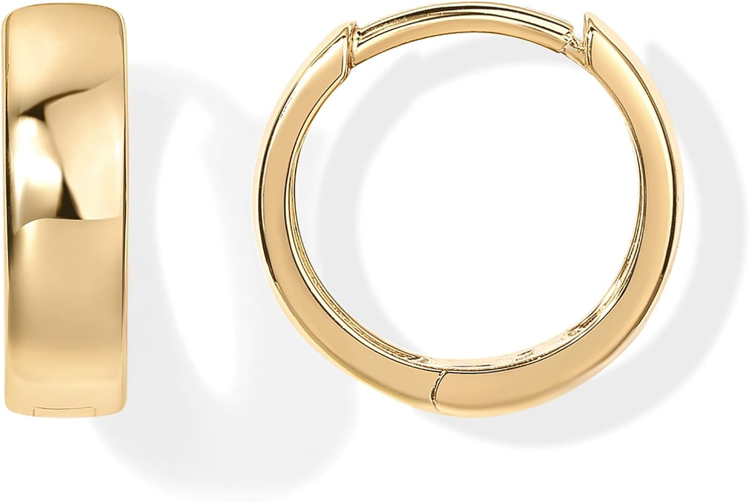 PAVOI 14K Gold Plated Sterling Silver Post Huggie Earrings | Small Hoop Earrings |Gold Earrings f... | Amazon (US)
