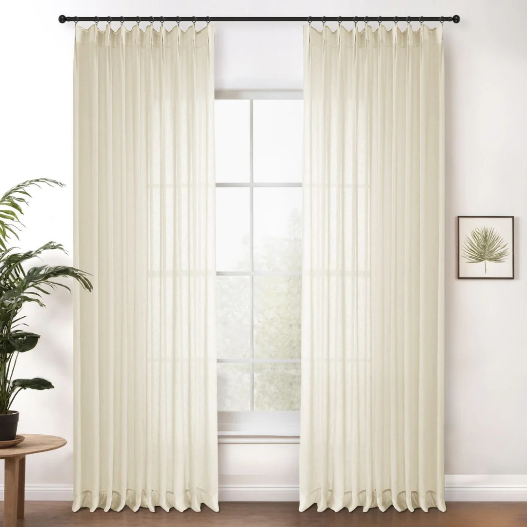 Cloud Linen Sheer Curtains Drape Pleated | Homerilla