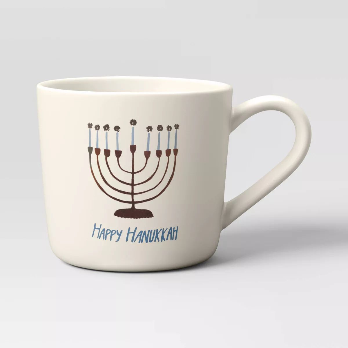 16.9oz Happy Hanukkah Menorah Mug Ivory - Threshold™ | Target