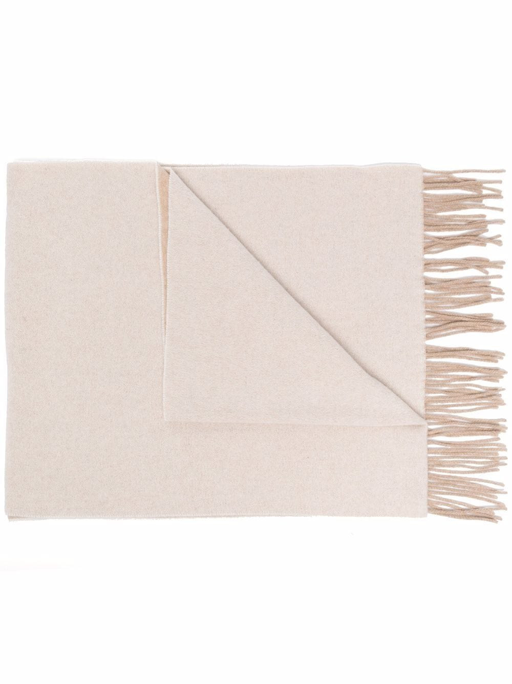 GANNI fringed knitted scarf - Neutrals | Farfetch Global