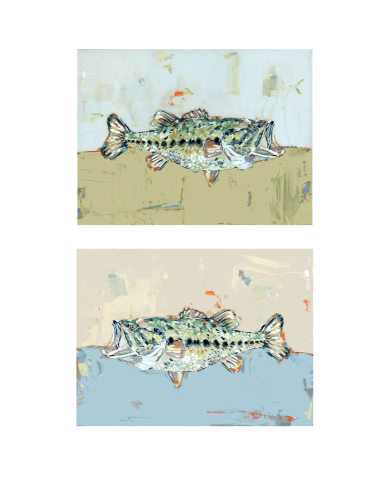 "Gone Fishing" (Bass set of 2) | Chelsea McShane Art