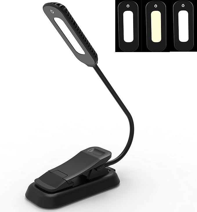 Book Light, PERFECTDAY 12 LED USB Rechargeable Reading Light with 3-Level Brightness for Eye Prot... | Amazon (US)