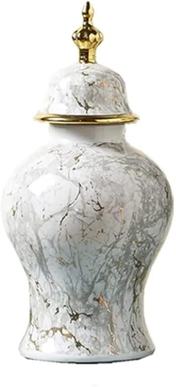 BAIWaNG Ceramic Marble Pattern Vase Ginger Jar Living Room Dried Flower Flower Arrangement Accessori | Amazon (US)