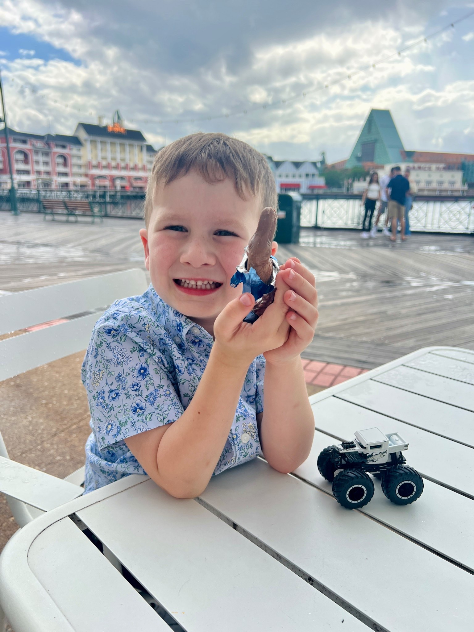 He was so excited for his chocolate bunny from the Cake Bake Shop at Disney Boardwalk. Super cute Easter boy outfit. Boy Disney outfit. Boy dressy shirt. 

#LTKKids #LTKSeasonal #LTKTravel