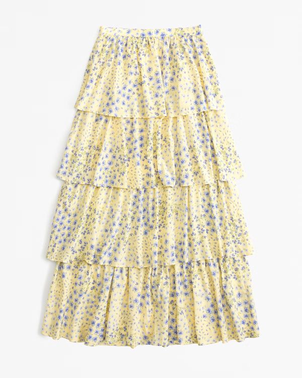 Women's Drama Tiered Maxi Skirt | Women's Matching Sets | Abercrombie.com | Abercrombie & Fitch (US)