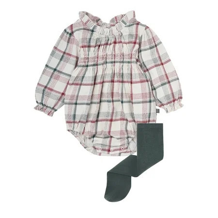 Modern Moments By Gerber Baby Girl Bubble Romper and Tights Outfit Set, 2-Piece, Sizes 0/3 Months - 24 Months | Walmart (US)