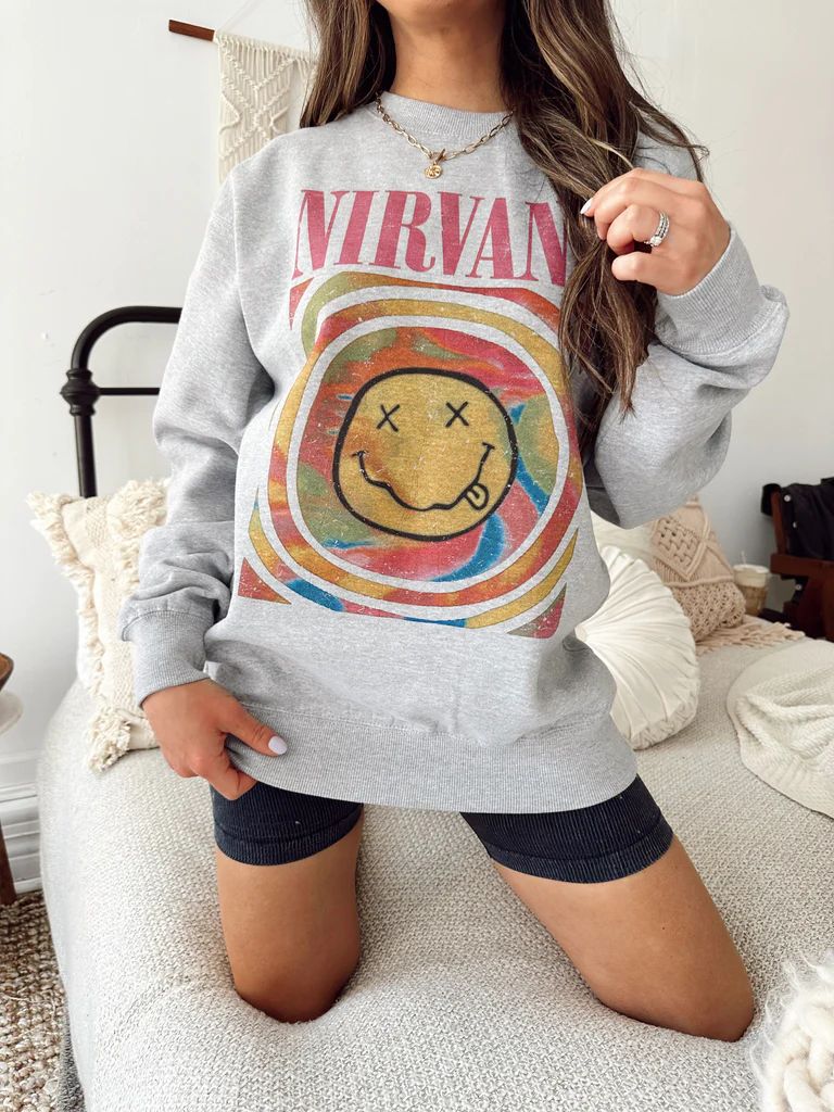 Nirvana Pink Graphic Sweatshirt | She Is Boutique