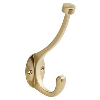 Liberty 5-5/8 in. Zinc 35 lbs. Weight Capacity Pilltop Coat Hook in Champagne Bronze (4-Pack) B34... | The Home Depot