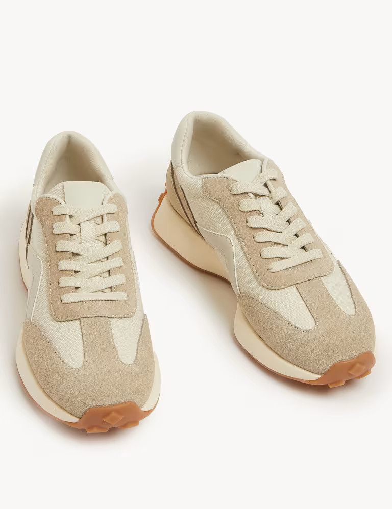 Leather Lace Up Side Detail Trainers | Marks & Spencer (UK)