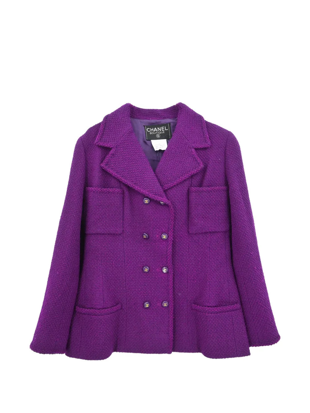 CHANEL Pre-Owned 1995 button jacket - Purple | Farfetch Global
