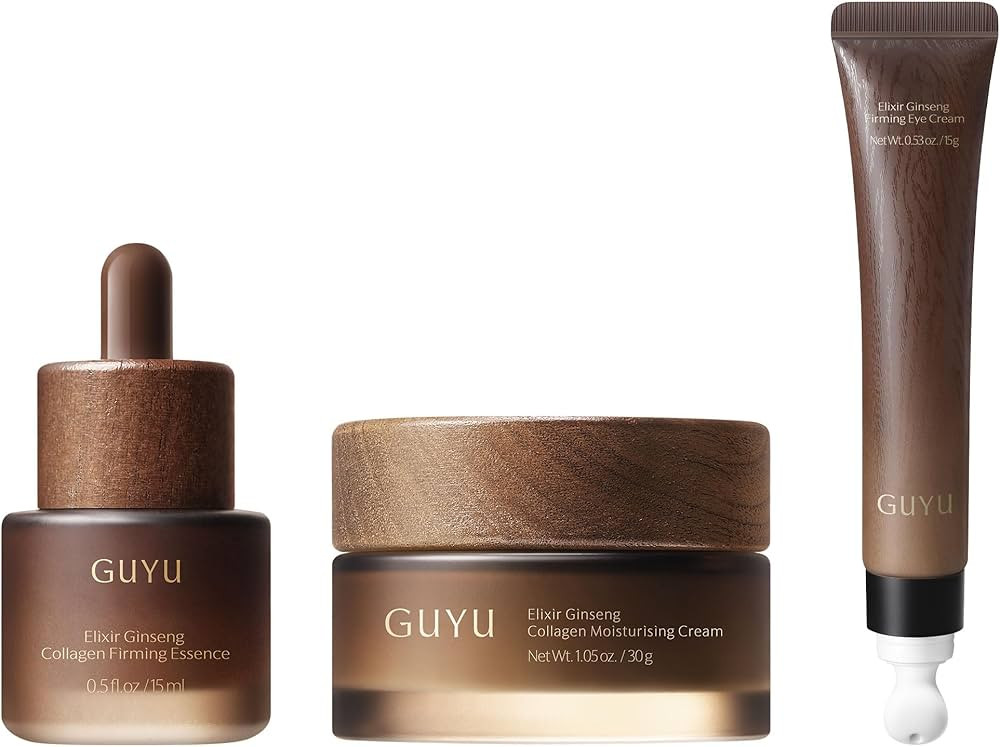 Ginseng Anti-Aging Skincare Set - 3 Pcs | GUYU Face Cream, Serum, Eye Cream | Peptide, Collagen, ... | Amazon (US)