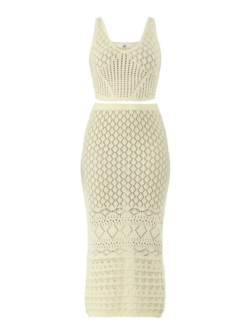 Madden NYC Women’s Cotton Crochet Tank Top and Midi Skirt Set, 2-Piece, Sizes XS-XXL | Walmart (US)