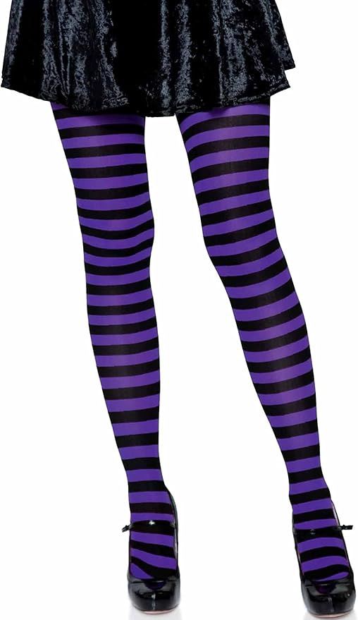 Leg Avenue Women's Nylon Striped Tights | Amazon (US)